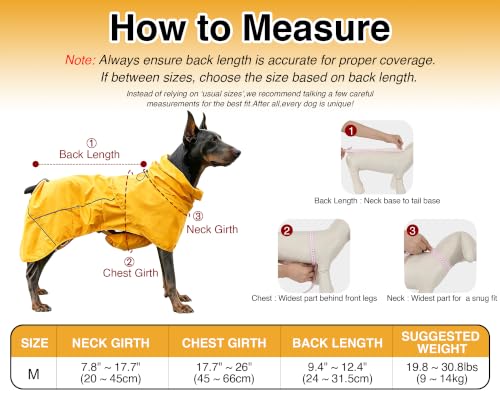 Dog Raincoat with Hood (yellow (Mesh Lining) / M)