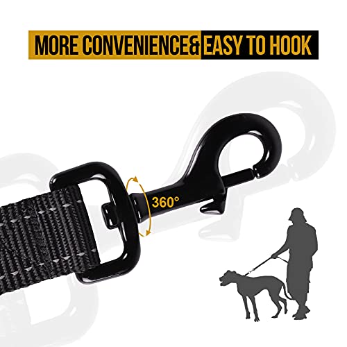 No Pull Dog Leash with Handle for Medium Large Dogs (Black / 4FT)