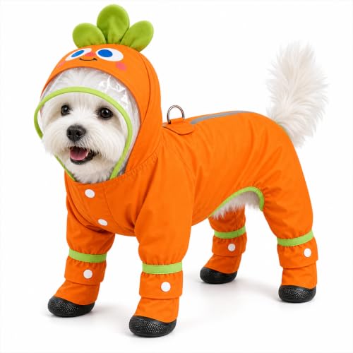 Dog Raincoat with Removable Boots (Blue / S(3-6lb))