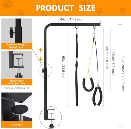 Adjustable Dog Grooming Arm with Clamp (Small)