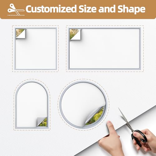 Magnetic Blackout Window Cover Portable 100% Blackout Curtains for Bedroom (White / 58"W x 70"H)