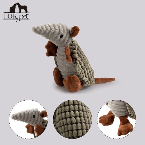 Armadillo Squeaky Puppy Dog Toys for Small Medium Dogs (8 IN / Olive Drab)