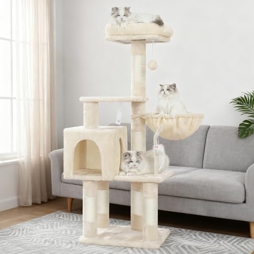 Cat Tree with Toy (43.3 inch / Beige)