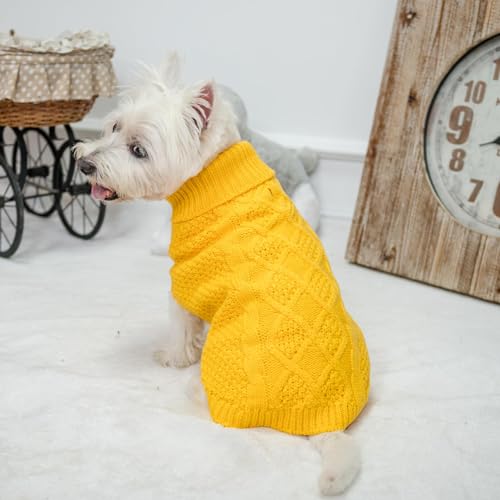 Turtleneck Dog Sweater (Small/Medium / Yellow)