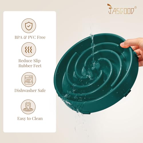 Slow Feeder Dogs Bowl for Large Medium Dogs (Large / N-Dark Green)
