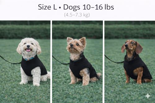 Dog Fleece Vest Sweater with Leash Ring (L (10-16lbs) / Black)
