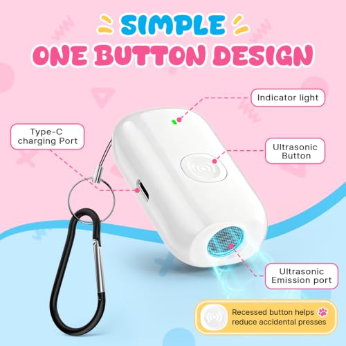 Ultrasonic Bark Deterrent Device for Small Dogs (White)