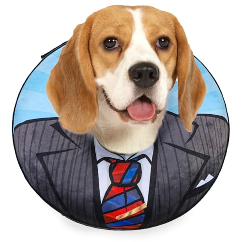 Dog Cone Collar Alternative After Surgery (Black Suit / S(Neck:11"-13"))