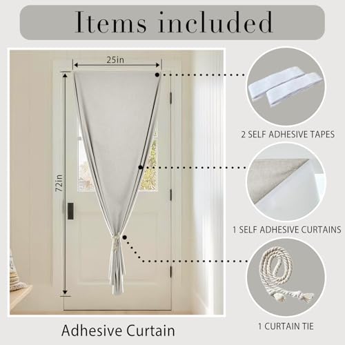 100% Blackout French Door Curtain (24"W x 72"L (Pack of 1) / Light Beige)