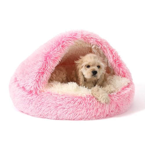 Hooded Donut Bed (Gradient Pink / Small 19.6'')