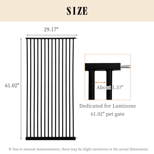 61.02" Extra Tall Pet Gate Extension Kit 29.17" Wide Black (61.02" H-black / 29.17" W, Extension)