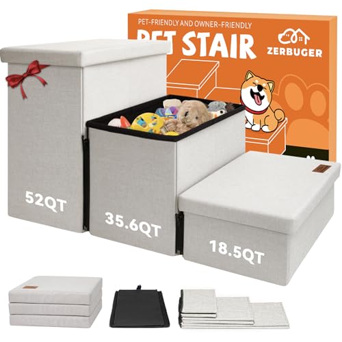 Dog Stairs with Storage (Beige No Condo / 3)