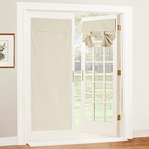 Natural Linen Textured French Door Window Curtains 100% Blackout (Beige / 26"W x 80"L (Pack of 1))