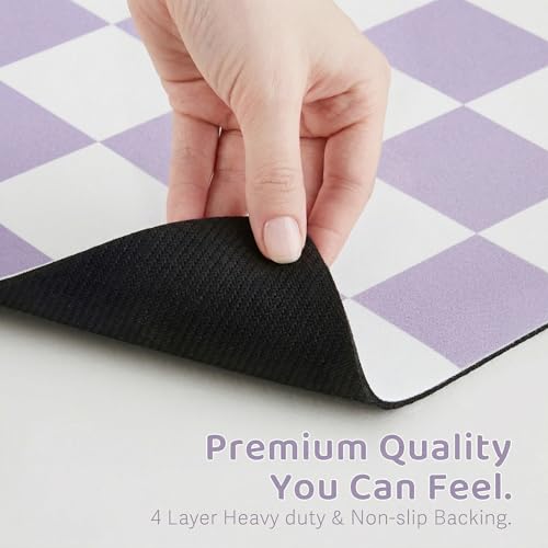 Checkered Dog Feeding Mat (24"L x 16"W / Purple)