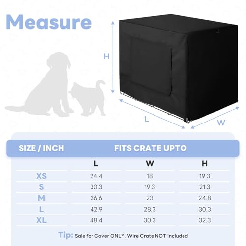 Dog Crate Cover (Black (with window) / 30 Inch)