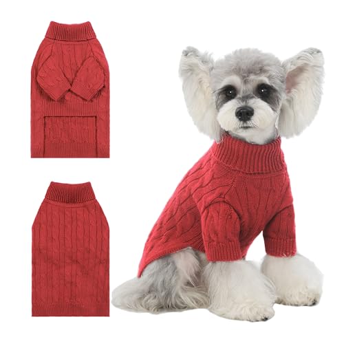 Small Medium Dog Sweater (Deep Red / Medium)