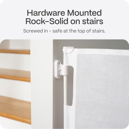 Retractable Baby Gate (White / 33" Tall x 71" Wide)