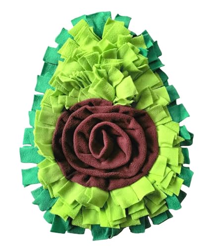Ferret Cats Snuffle Mat Fleece Foraging Mats Interactive Feeding Toy Small Animal Rabbit Guinea Pig Rat Hamster Anti Slip Treat Dispenser Slow Feeder (Avocado)