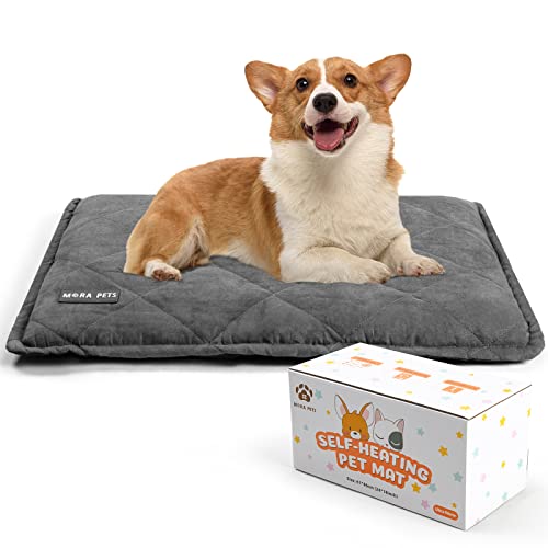 Self Heating Cat Bed Self Warming Cat Ped 30 x 21 Inches (Suede Grey / 30"L x 21"W x 2"Th)