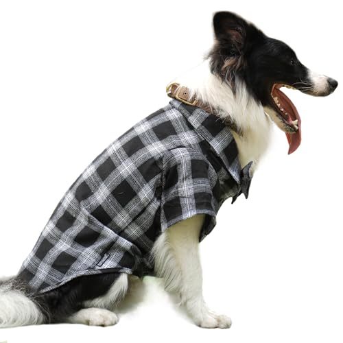 Pet Shirt Clothes for Dogs and Cats (Black&White / X-Small)