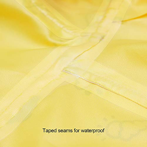 20" Reflective Cloud Prints Lightweight Waterproof Dog Raincoat with Hood & Harness Hole (20 Inch / 4-legged - Yellow, Reflective Cloud Prints)