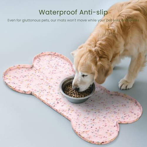 Dog Food Mat Anti (19.4" x 9.8" / Donut Pink)