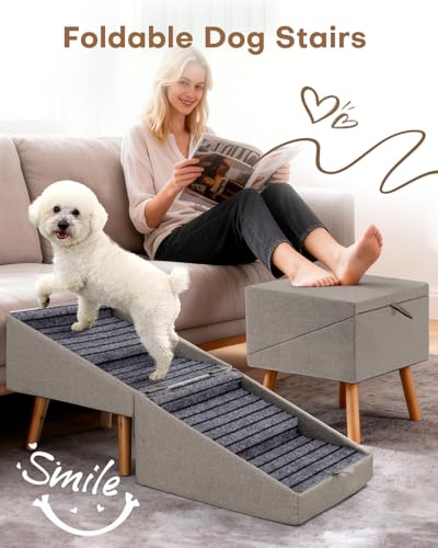 Dog Ramp for Bed & Couch (17.13" H-Hemp Green)