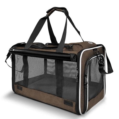 Pet Carrier for Large Cat Soft (Mocha Brown / 18.1"L x 11.8"W x 11.8"H)