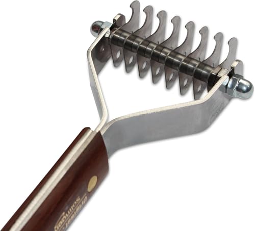 Original Dematting Undercoat Grooming Rake Stripper Tool for Dogs and Cats (8-Blade)