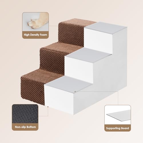 Dog Stairs for Small Dogs 13.5" H (Brown / Standard 15" x 18" x 13.5")