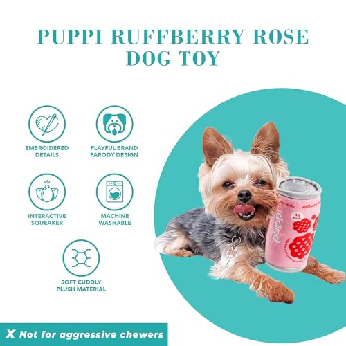 Puppi Plush Dog Toy (Puppi Ruffberry Rose (Pink, Red))