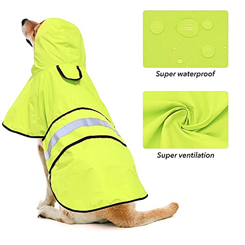 Waterproof Raincoats for Dogs (Neon Green / Large)