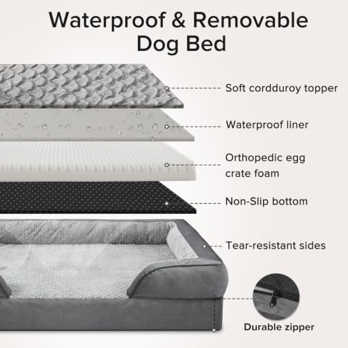 Orthopedic Extra Large Dog Bed (XXL (48"x 35"x 8") / Grey)