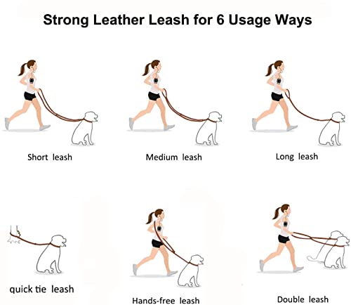 8ft Leather Dog Leash (Black / 8ft*1/2inch)