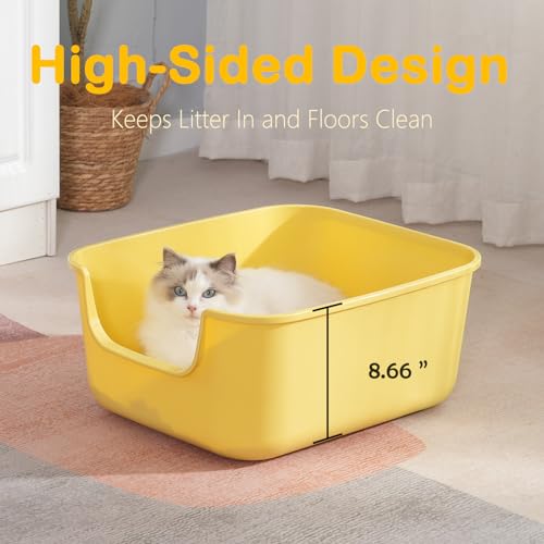 Large Cat Litter Box with High Sides (Green)