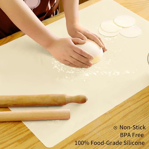 Extra Large Silicone Mats for Countertop (03-beige / 23.6"L x 15.7"W)