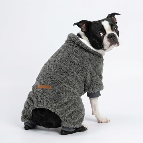 Turtleneck Fleece Dog Sweater Pajamas (X-Large / Gray)