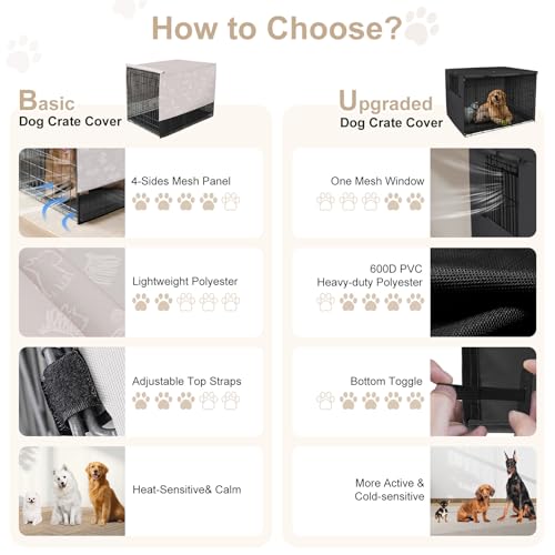 Breathable Dog Crate Cover (24"L x 18"W x 20"H / Dog Print)