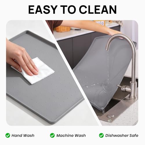 18" x 12" Silicone Cat Food Mat Waterproof (Gray / 18" x 12")