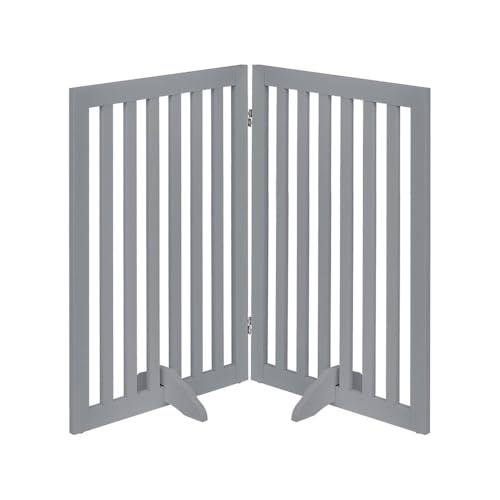 36”H Free Standing Pet Gate for Dog Cat (Gray / 40"W×36"H)