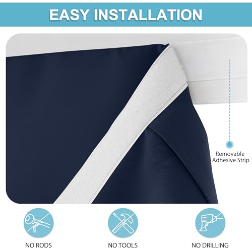 French Door Curtains 84 inch Long (Navy / 34"W x 84"L (Pack of 1))