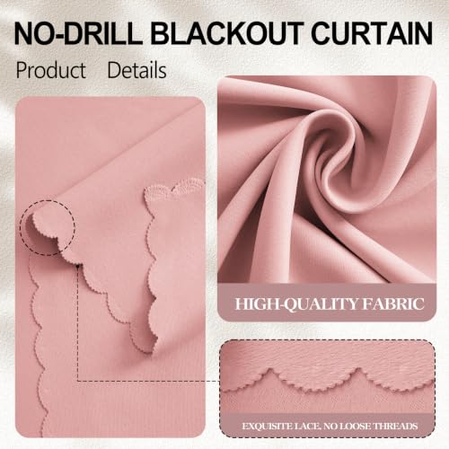 Self Adhesive Blackout Curtains (Pink / 35"W x 59"L (Pack of 1))
