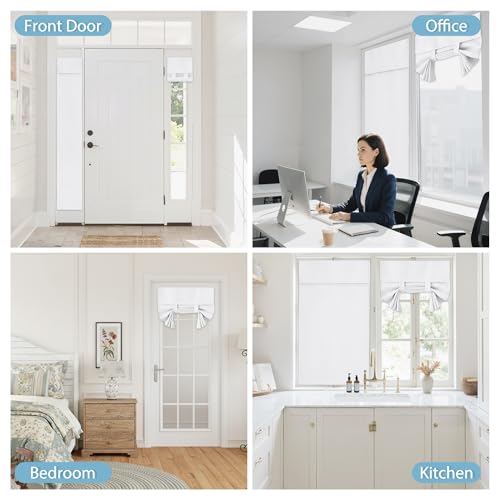 Privacy Door Curtain for Patio Front Tricia French Door Window (Pure White / 30"W x 69"L (Pack of 1))