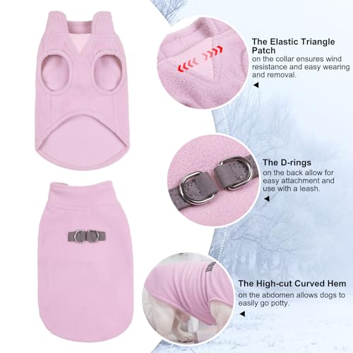 Small Dog Sweater Fleece Vest Winter Jacket (X-Large / PINK)