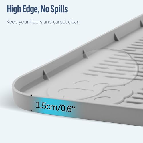 Pee Pad Holder for Dogs 40''x40'' Silicone Puppy Pee Pad Tray (Light Grey)