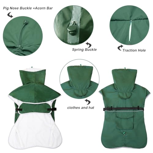 Dog Raincoat Waterproof Rain Jacket for Large Dogs Green (Green / 4XL-Fit for 50-70 pounds)