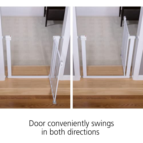 Easy Install Walk Thru Baby Gate for Doorway With Door (1-Pack / 29" to 38" Wide x 28" Tall / White)