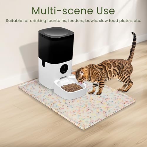 Dog Food Mat Anti (24.5"L x 16.5"W / Donut-White)