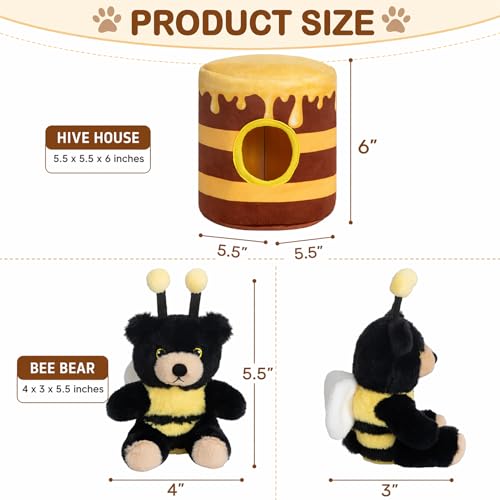 Squeaky Hide and Seek Dog Toys for Small and Medium (Honey Pot)