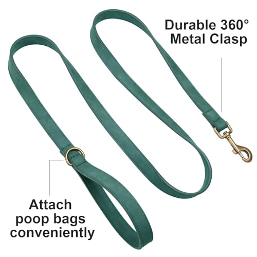 PU Leather Dog Leash for Small Dogs (Green / 5/8''x 5FT)